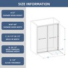 Double Sliding Glass Shower Door  60 in. W x 72 in. H Aluminum Framed Shower Enclosure , Stainless Steel Hardware, Bathroom Panel,Matte Black - 3 of 4