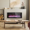 NicBex 50 Inch Electric Fireplace with Remote Control Wall Mount Heater Stove Fireplace with Adjustable Color Flames & Brightness,1500W Heat,Black - 2 of 4