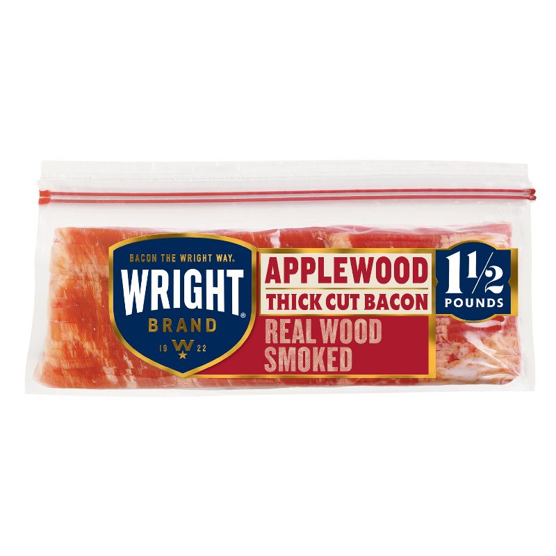 Wright Brand Thick Sliced Applewood Smoked Bacon - 24oz, 1 of 10
