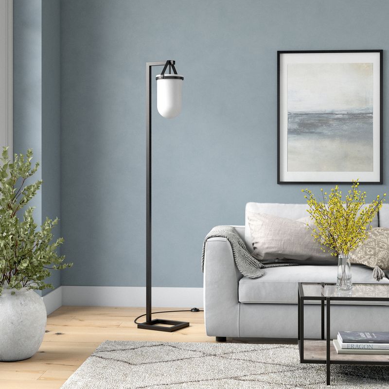 Hampton & Thyme 68" Tall Floor Lamp with Glass Shade, 3 of 9