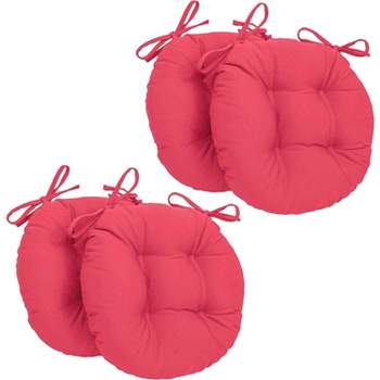 Blazing Needles 16-inch Solid Twill Round Tufted Chair Cushions (Set of 4)