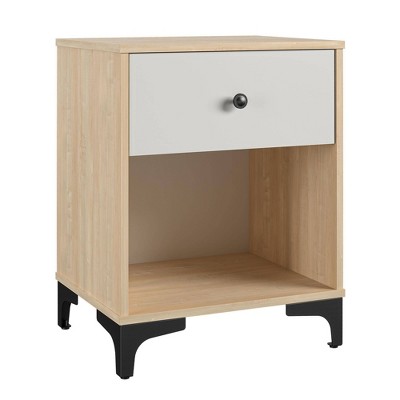 target white bedside table