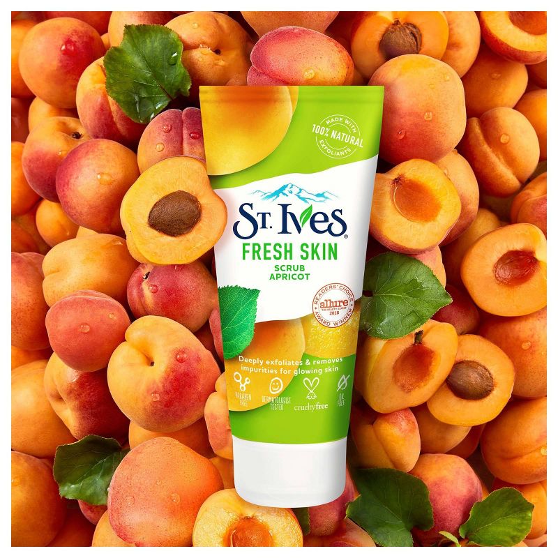St. Ives Fresh Skin Invigorating Apricot Natural Face Scrub - 6oz, 4 of 9
