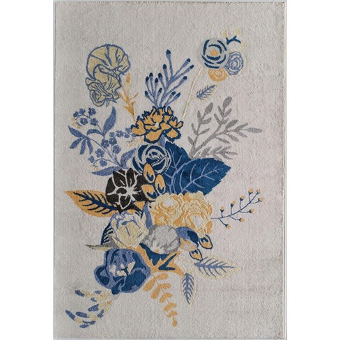 Rugs America Hanna Va25d Floral Charm Ivory Gold Floral Transitional ...