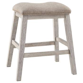 Set of 2 Skempton Upholstered Counter Height Barstools Beige - Signature Design by Ashley