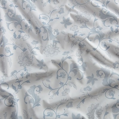 Chanasya Blue Floral Paisley Microfiber Queen Sheet Set