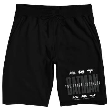 Batman 85th Mashup Batman Logos Men’s Black Sleep Pajama Shorts-Small