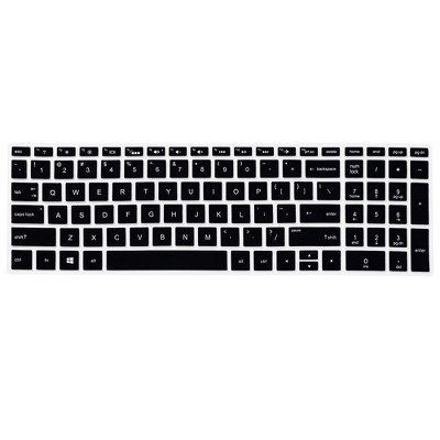PiccoCasa Ultra Thin Silicone Protective Keyboard Cover Clear Black for HP Pavilion 15''