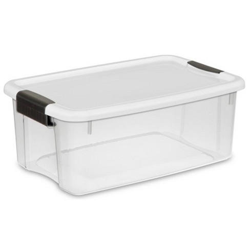 Sterilite 40 Qt Clear Plastic Storage Bin Totes w/ Latching Lid, Gray (24  Pack), 24pk - Harris Teeter