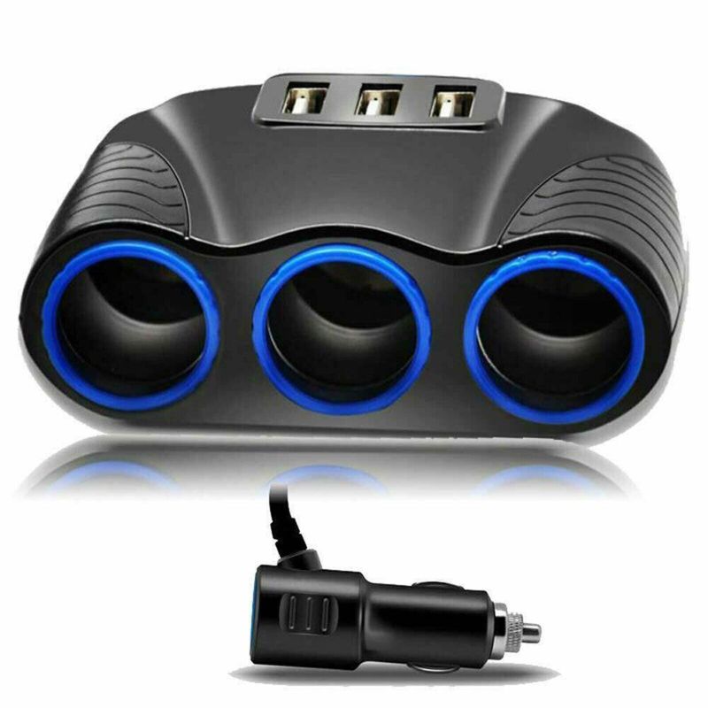 Sanoxy 3 Way Car Lighter Socket Splitter Dual USB Charger Power Adapter 12V, 2 of 5