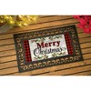 0.25 In Christmas Sentiments Mat Sassafras Merry Poinsettia Door Mat - 2 of 3