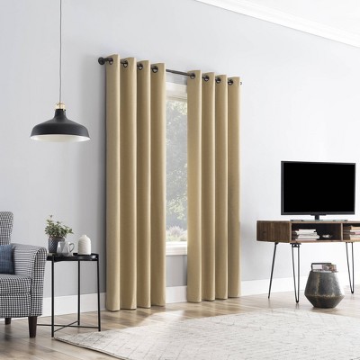 Soft Gold Fleece Insulated Blackout Curtain Panel 50x84