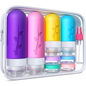 18 Pack Travel Bottles for Toiletries, TSA Approved Leak Proof Silicone Containers for Refillable Shampoo - 1 of 4