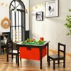 Costway 2-in-1 Kids Double-sided Activity Building Block Table W/ Drawers Brown - 4 of 4