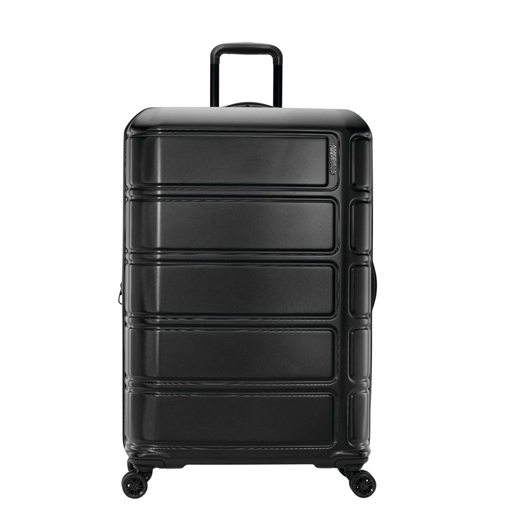 Photos - Luggage American Tourister Vital Hardside Large Checked Spinner Suitcase - Blackou 