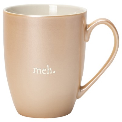 Elanze Designs Meh. Pearlescent Sand 10 ounce New Bone China Coffee Cup Mug