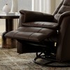 Top Grain Leather Swivel Glider Recliner with Manual Footrest, Dense Foam Cushions and Kiln-Dried Hardwood Frame, Madras Comfortable Durable Design - 4 of 4
