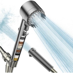 Attop High Pressure 6-Setting 3.5" Chrome Face Handheld Shower with Hose for the Ultimate Shower Experience - 1 of 4