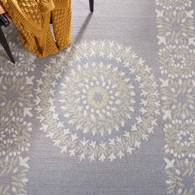 Empire 3' x 5' Grey and Green Hand-Tufted Wool Area Rug