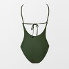 Women's Green Cutout Ruched Tummy Control One Piece Swimsuit - Cupshe - 2 of 4