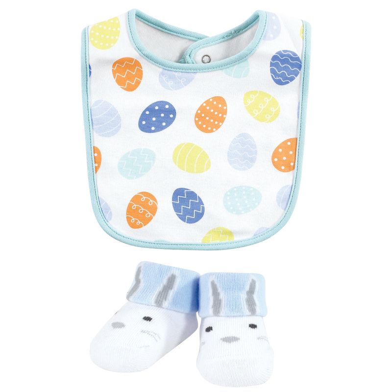Hudson Baby Infant Boy Cotton Bib and Sock Set, Hoppy Easter, 0-9 Months, 5 of 7