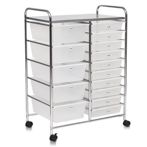 Iris Usa 7 Drawers Plastic Storage rolling Cart with drawer, White