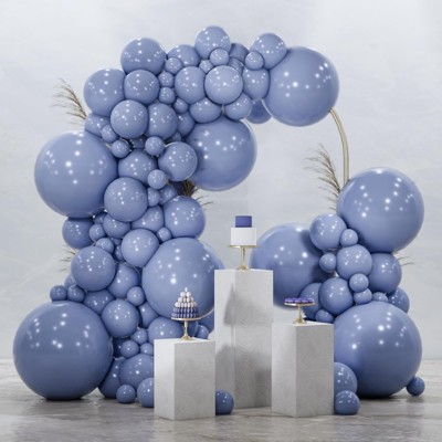 PartyWoo Balloons Dusty Blue Purplish Slate 18 12 10 5 Inch 100 pcs