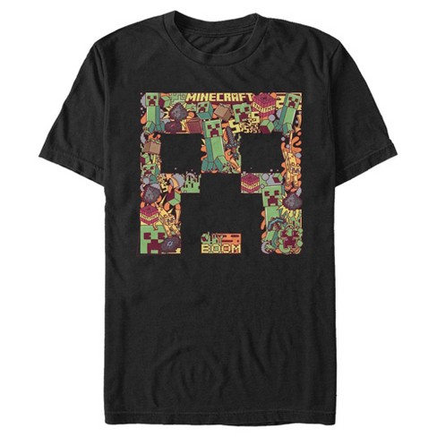 Men's Minecraft Creeper Collage T-shirt - Black - Small : Target