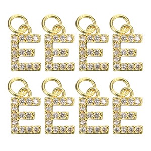 Unique Bargains Beautiful DIY Jewelry Making Rhinestone Initial Pendants 8 Pcs - 1 of 4