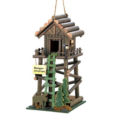 13.5" Ranger Station Wood Birdhouse Brown - Zingz & Thingz