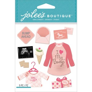 Jolee's Boutique Dimensional Stickers - Baby Girl Pregnancy, 9pcs - 1 of 1