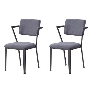 Metal Dining Chair with Open Back, Padded Seat Cushion and Sturdy Construction (Set of 2) for Living Room - 1 of 4