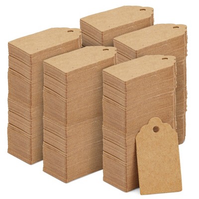 Juvale 1000 Pack Kraft Paper Gift Tags with Holes, Mini Marking Tags for Merchandise, Crafts, Boutiques, 0.95 x 1.75 In