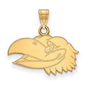Black Bow Jewelry 10k Yellow Gold Kansas Jayhawks NCAA Small Pendant - 1 of 3