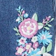 medium stonewash floral embroidery