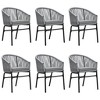 vidaXL Patio Dining Set Outdoor Garden Seat Multi Colors/Sizes - Gray - 55.1" Table Length 6 Chairs - 3 of 4