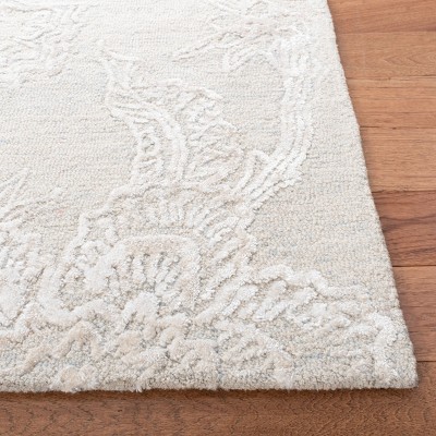 Light Blue Hand-Tufted Wool and Viscose 8' x 10' Area Rug