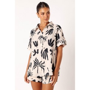 Petal and Pup Sawyer Short Sleeve Shirt - Beige Black L - 1 of 4