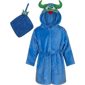 Rising Star Baby Boys and Girls Bath Robe Spa Set with Baby Washcloth, Ages 0-24 months - 1 of 4