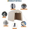 Acekool 7x10 FT Portable Outdoor Storage Shed, Dual Roll-Up Zipper Doors, Heavy-Duty Waterproof PE Tarp, UV-Resistant Shelter for Tools, Gray - 2 of 4