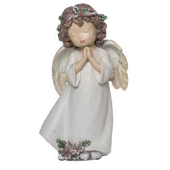 Transpac Resin 7.68 in. Green Christmas Kid Angel Figurine