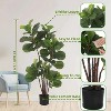 Faux Fiddle Leaf Fig Tree, 47 in Potted Fake Ficus Lyrata Plant with 72 Decorative Fiddle Leaves - 4 of 4