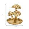 HomeRoots 5" Gold Cast Iron Three Mushroom Trinket Tray - 3 of 4