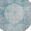 Teal Blue Aqua And Gray Oriental Washable Indoor Outdoor Area Rug - 4 of 4