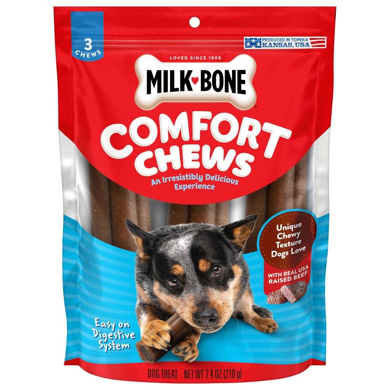 Milk-Bone Comfort Chews Beef Flavor Dog Treat - Small/Medium - 7.4oz/3ct, 1 of 7