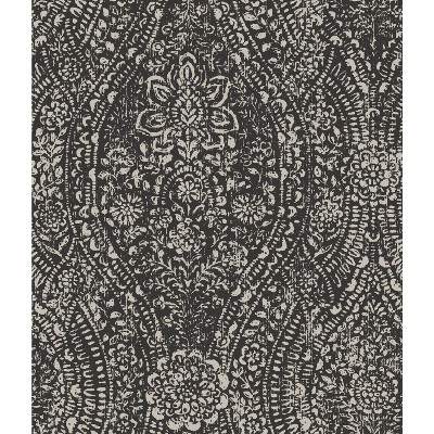 Photo 1 of RoomMates Ornate Ogee Peel and Stick Wallpaper Black/Taupe