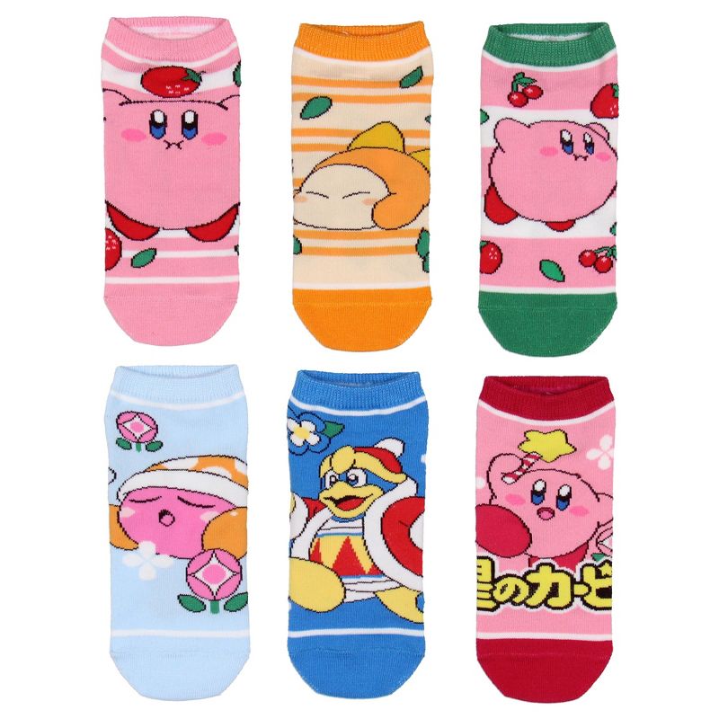 Nintendo Kirby Adult Video Game Assorted Characters 6 Pair Pack Socks Size 9-11 Multicoloured, 1 of 4