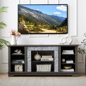 CAVINAS Mantel Stone TV Stand Modern Entertainment Console with Open Storage Space for TVs up to 70 Inches - 1 of 4