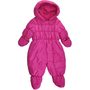 Rothschild Baby Girls' Floral Embossed Print Snowsuit Pram - 1 of 4