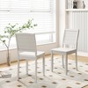 Costway Armless Wood Dining Chair Set of 2 with Rubber Wood Legs Curved Backrest Kitchen White/Black - 4 of 4